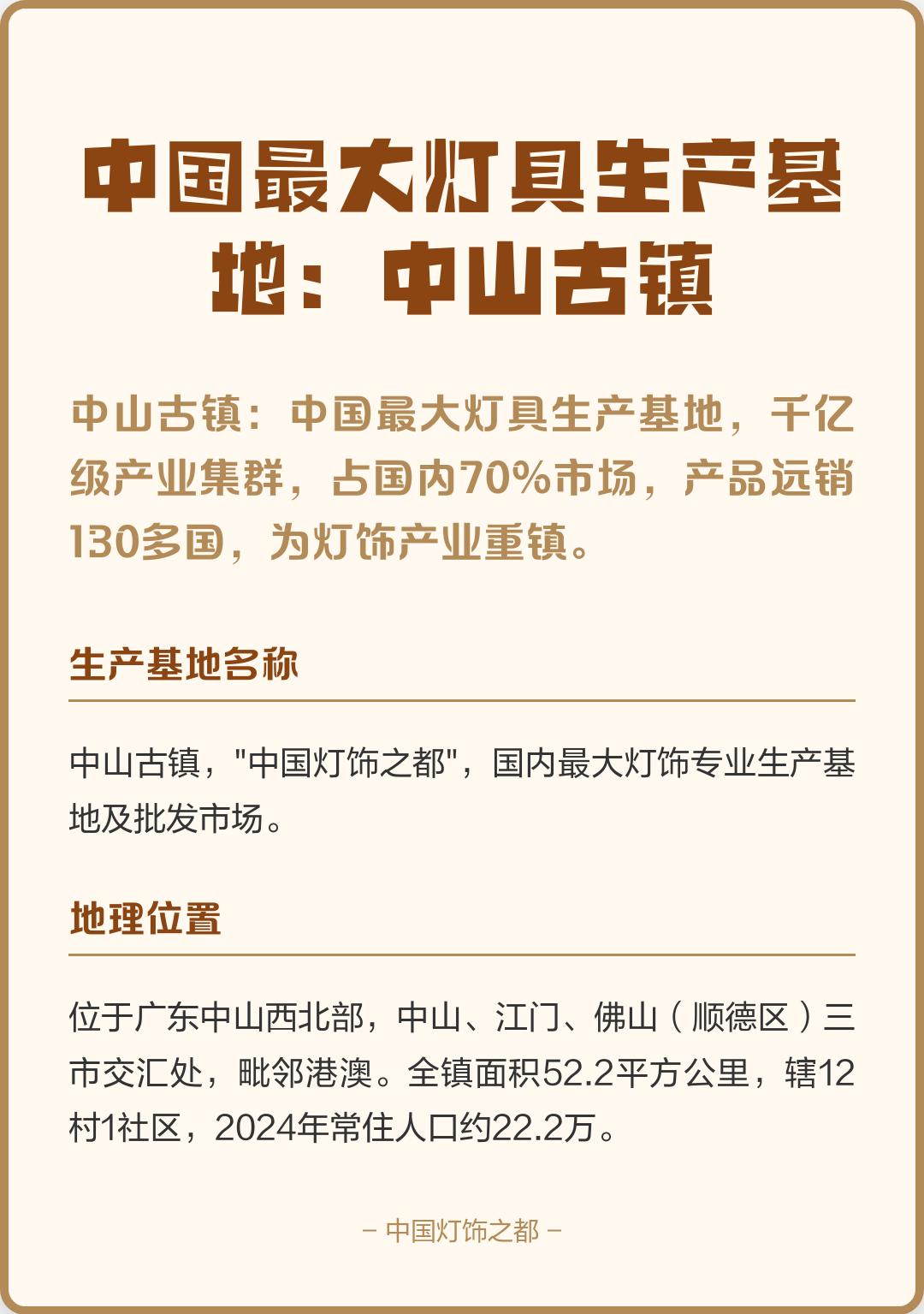 中国最大灯具生产基地：中山古镇